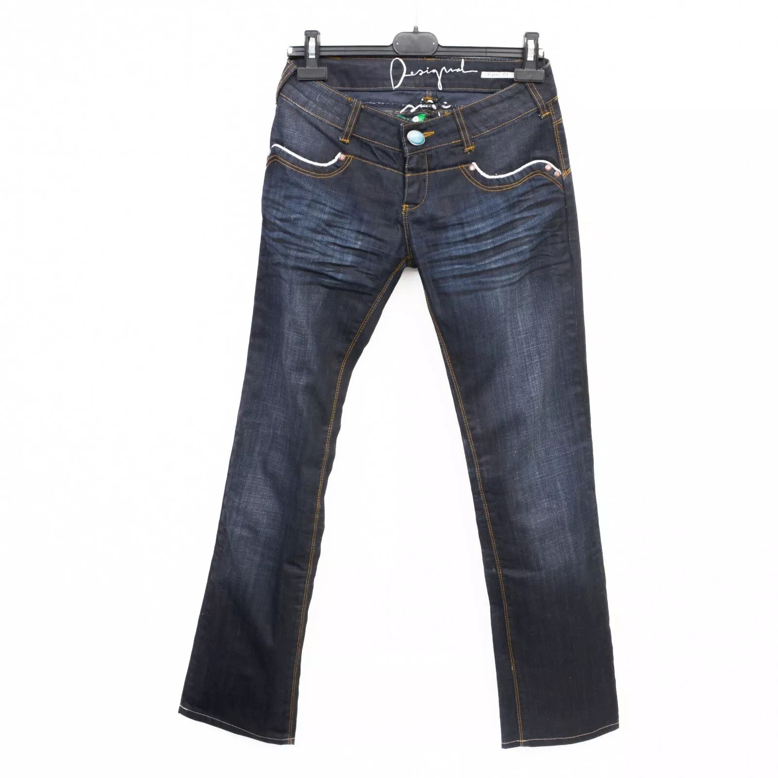 Desigual Women Size 38 Jeans Low Waist Regular Fit Straight Trousers Size 38" / US 16 / IT 52 - 1 Thumbnail