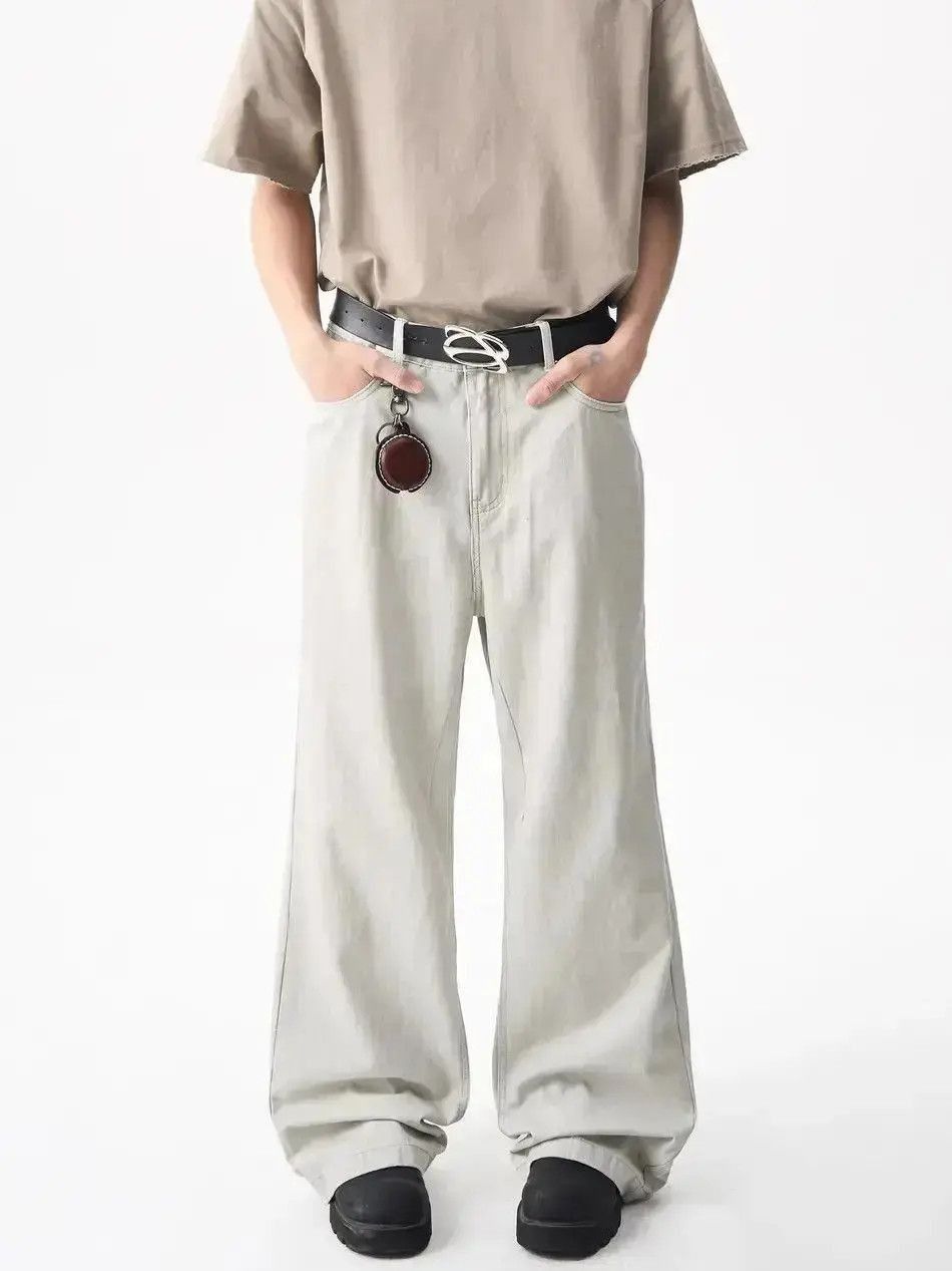 Japanese Brand Solid color straight leg wide leg jeans Size US 32 / EU 48 - 5 Thumbnail