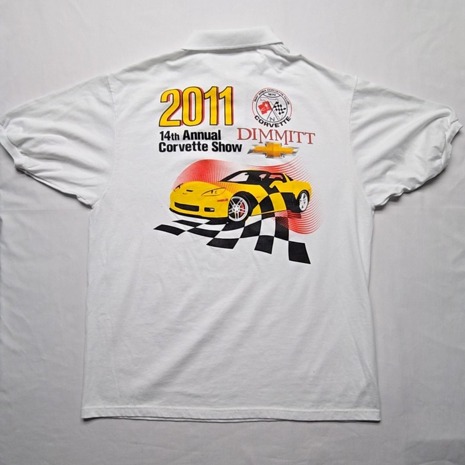 Jerzees Dimmitt Corvette Show Polo Jerzees White Mens XL Shirt Size US XL / EU 56 / 4 - 4 Thumbnail