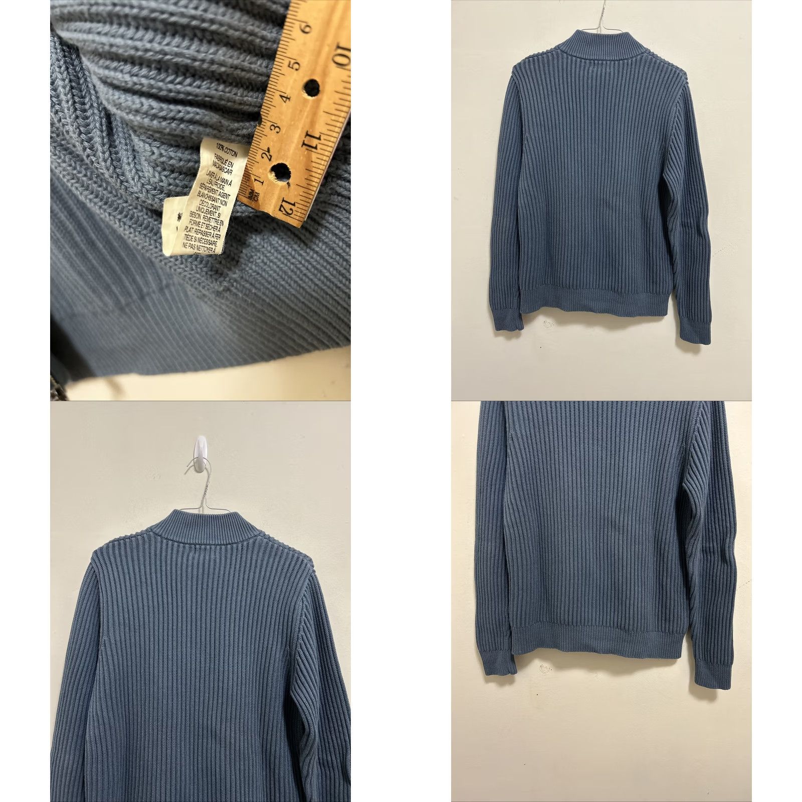 Vintage VINTAGE LL Bean Sweater Mens Medium Navy Blue Full Zip Heavyweight Knit Size US M / EU 48-50 / 2 - 8 Thumbnail