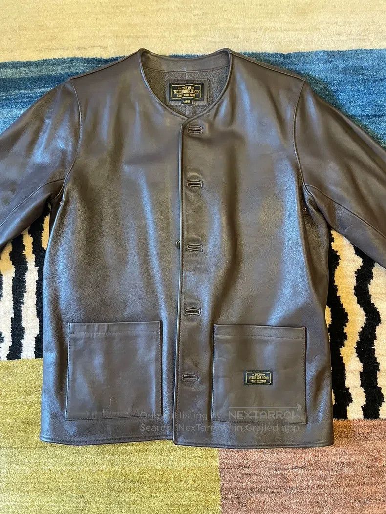Neighborhood Neighborhood Caramel Cowhide Leather Jacket Size US L / EU 52-54 / 3 - 2 Thumbnail