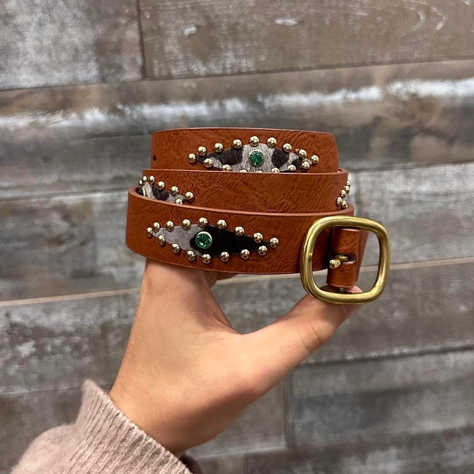 Other Brown studded western style MENS2 Size ONE SIZE - 4 Thumbnail