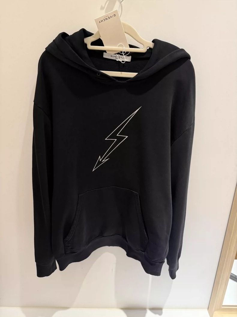 Givenchy Givenchy Cotton Hooded Long-Sleeved Sweatshirt with Lightn Size US M / EU 48-50 / 2 - 1 Thumbnail