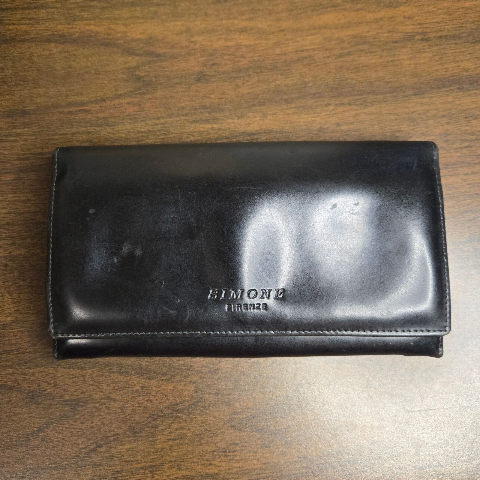 Firenze Vintage Simone Firenze Black Leather Wallet Handmade Italy Size ONE SIZE - 1 Thumbnail