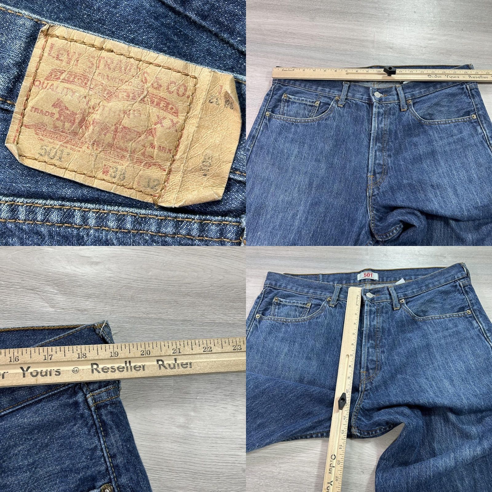 Levi's Levi's 501 Jeans Mens 38x31 Blue Button Fly Straight Leg Denim Red Tab Womens? Size US 38 / EU 54 - 8 Thumbnail
