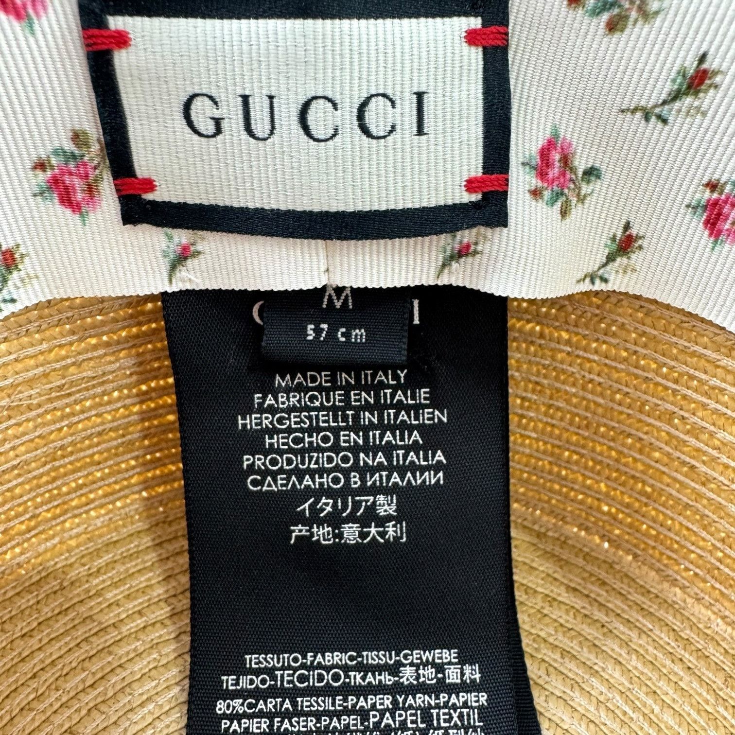 Gucci Gucci Sherry Line Straw Boater Hat Size ONE SIZE - 9 Thumbnail
