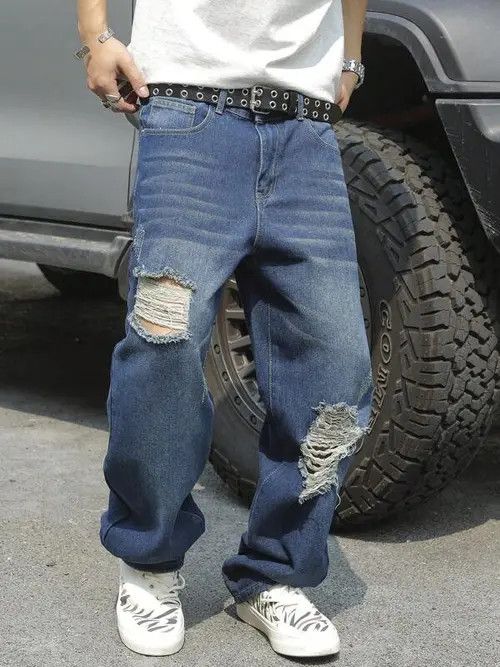 Distressed Y2K ripped light jeans EDGY