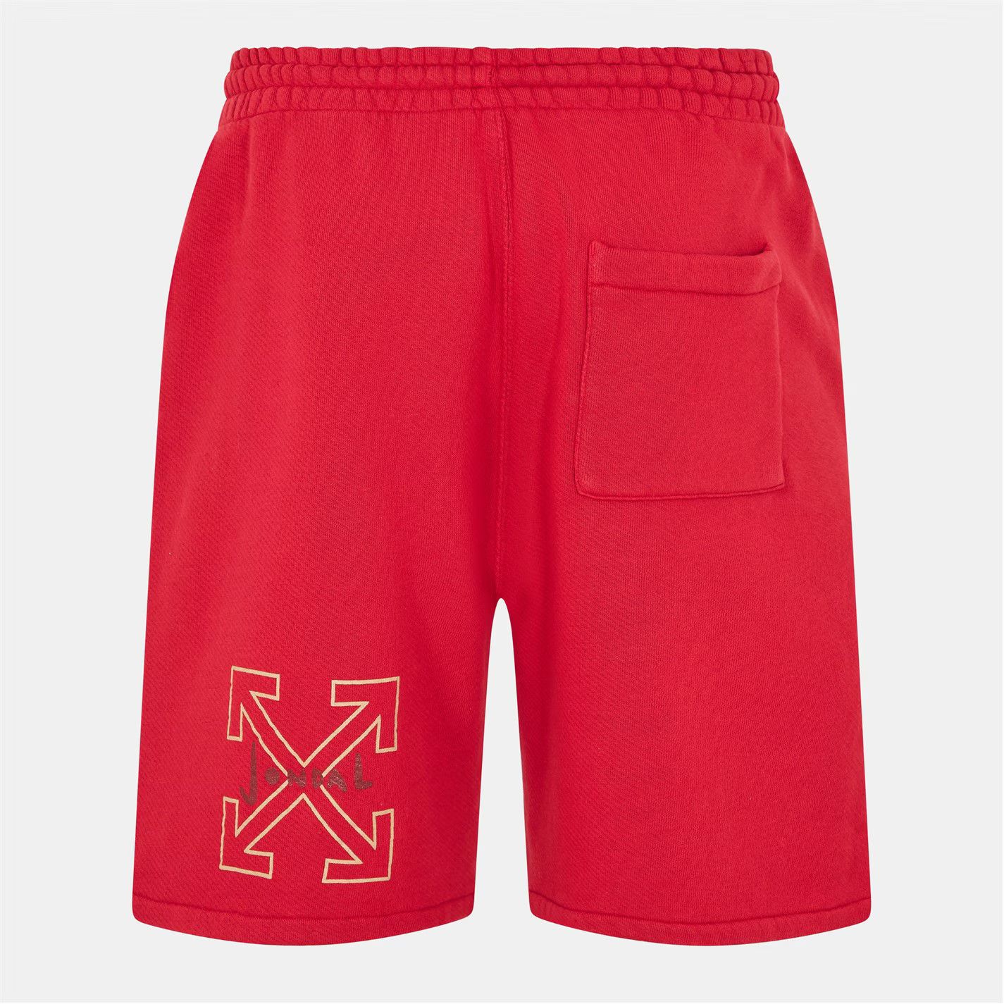 Off-White o1g2r1mq0326 Logo Fleece Jogger Shorts in Red Size US 30 / EU 46 - 2 Thumbnail