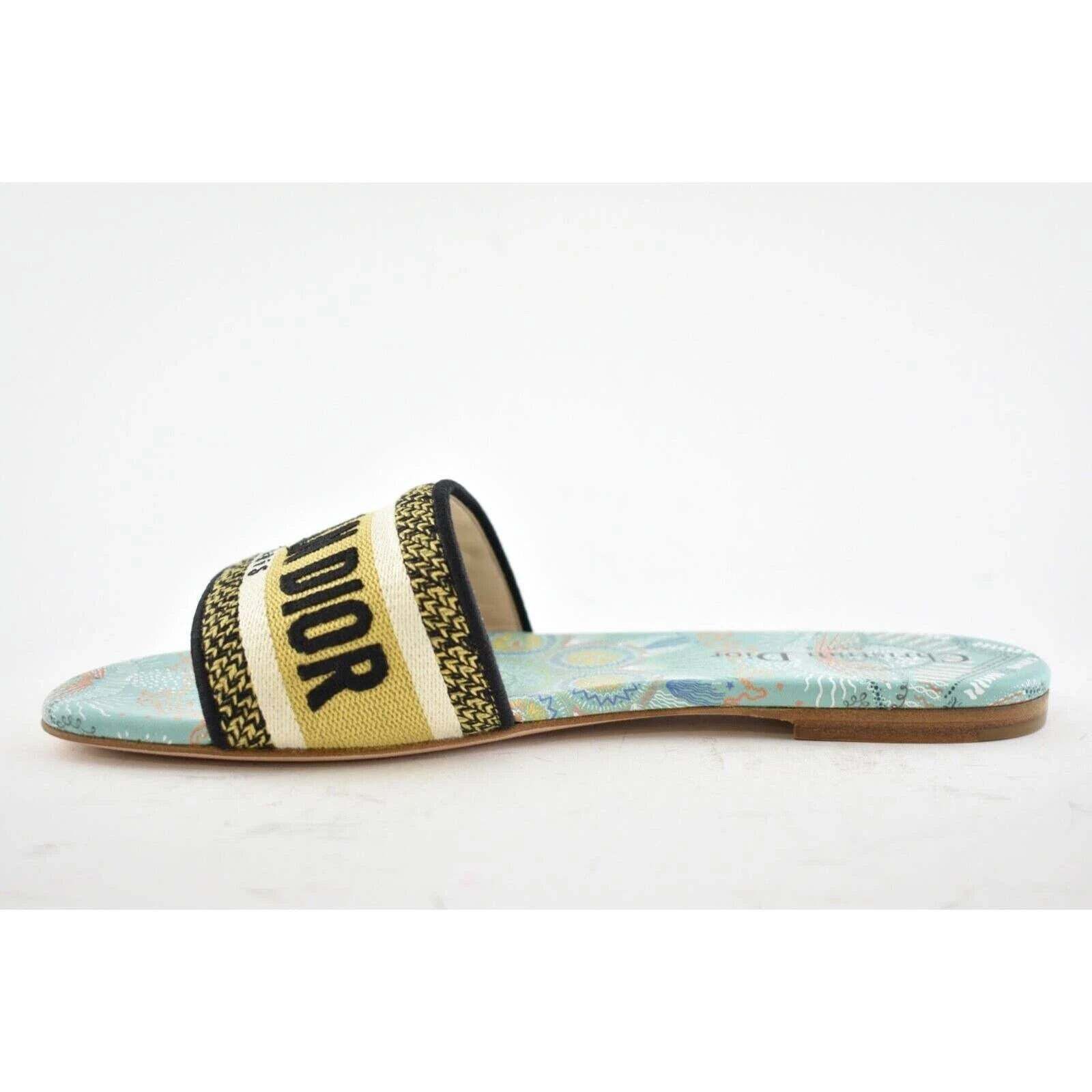 Dior In Lights Dway Embroidered Logo Slide Flat Sandal 35 Size US 5 / IT 35 - 10 Thumbnail