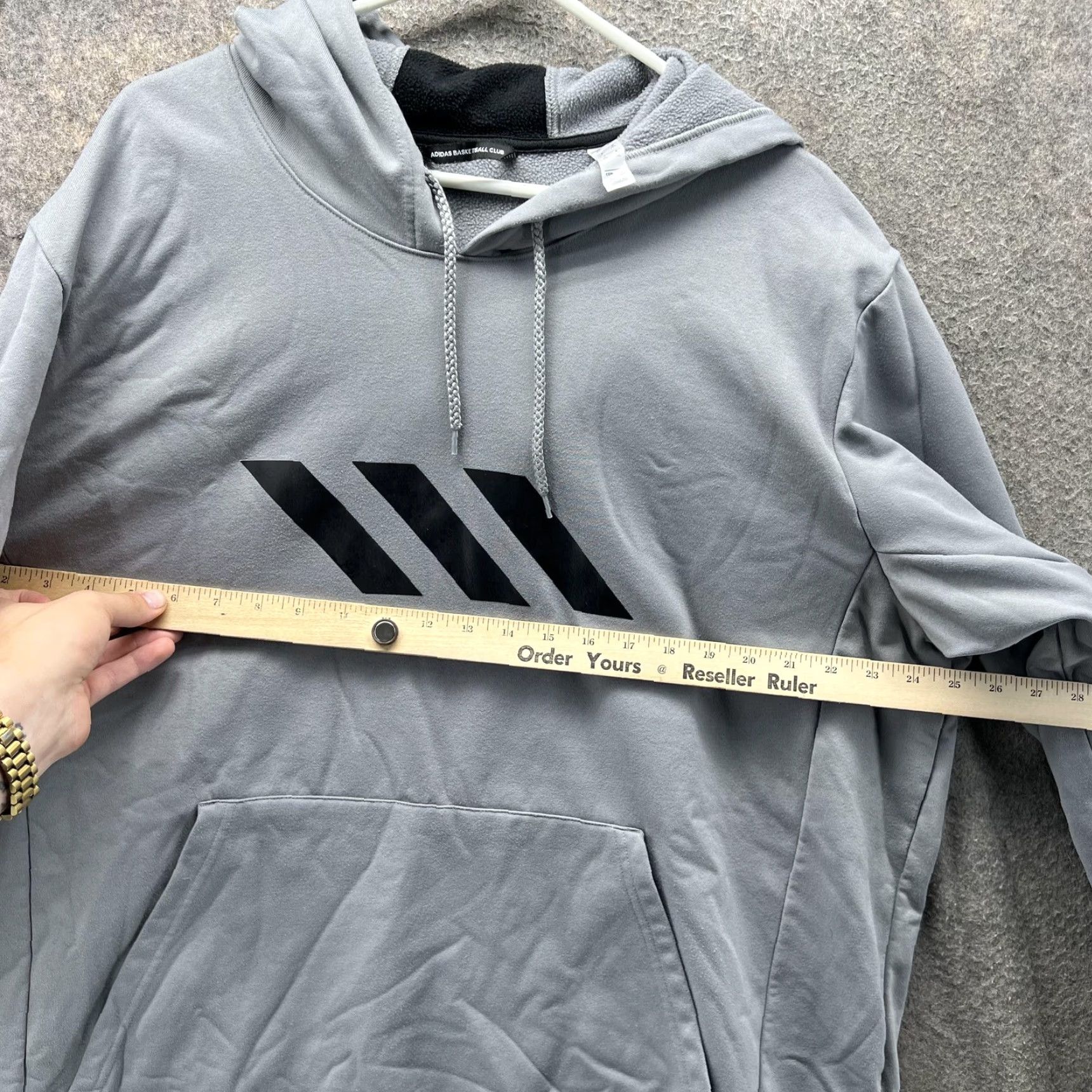 Adidas Adidas Basketball Club Hoodie Mens 2XL Gray ClimaWarm Pullover Sweatshirt Hoodie Mens 2XL Gray ClimaWarm Graphic Print Pullover Sweatshirt Size US XXL / EU 58 / 5 - 3 Thumbnail