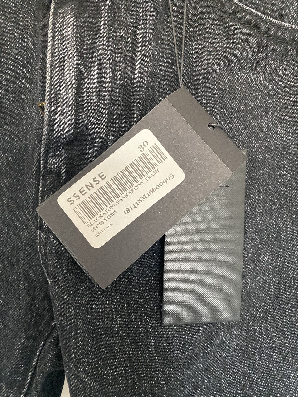 Saint Laurent Paris NWT D02 knee slit trash black acid wash pair #1 Size US 30 / EU 46 - 3 Thumbnail