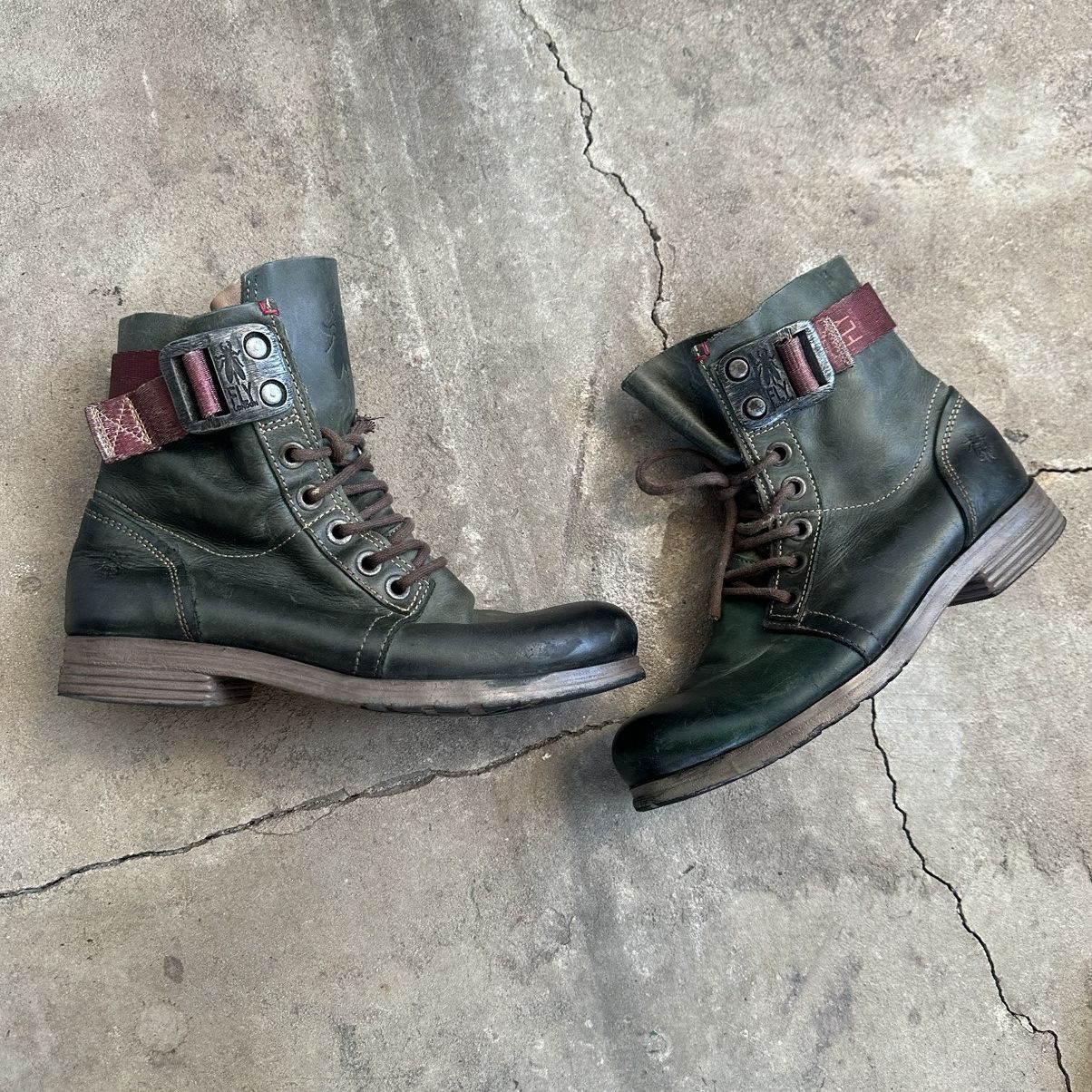 A.S.98 Vintage Fly London Straped Avant Garde Leather High Boots Size US 8 / IT 38 - 6 Thumbnail
