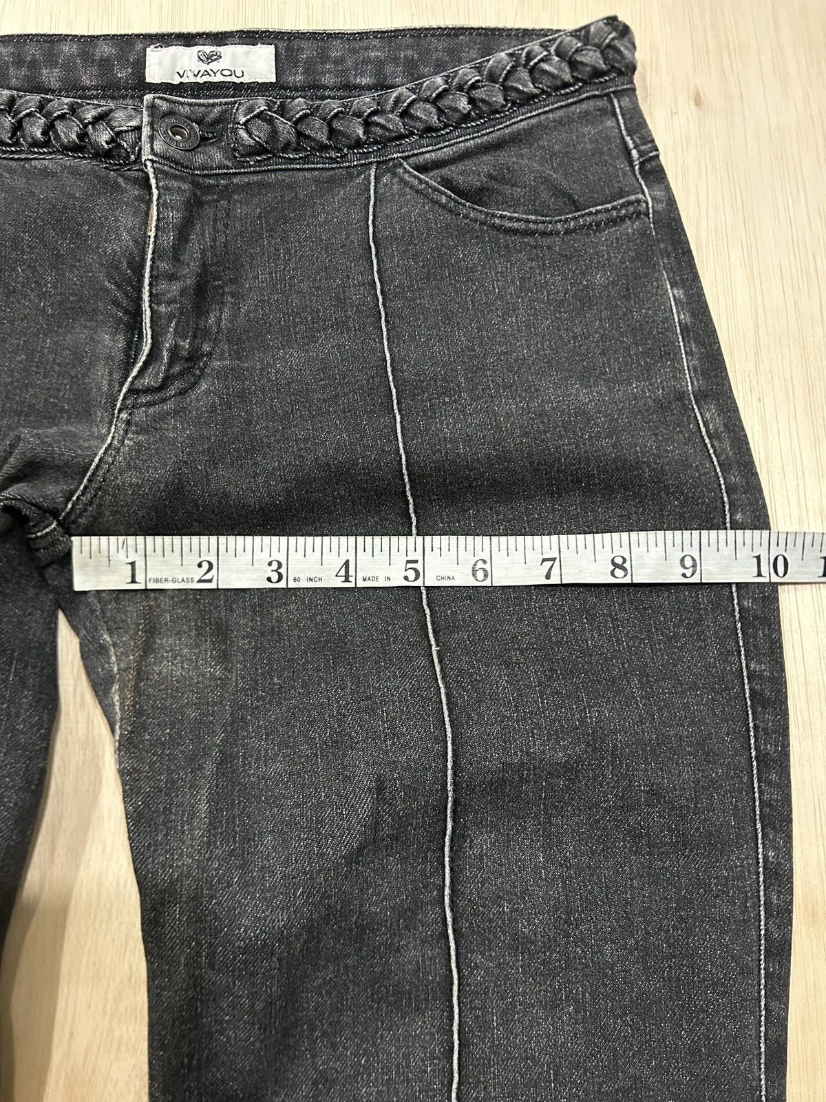 Japanese Brand Vintage Vivayou Flared Anarchy Bondage Jeans Size US 29 - 14 Thumbnail