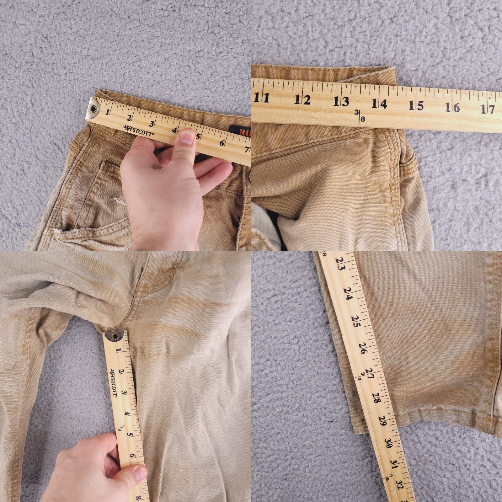 Vintage Ridgecut Toughwear Pants Mens 34x29 Slim Fit Brown Khakis Distressed Canvas Vintage No (adjust to fit rules) Size US 32 / EU 48 - 9 Thumbnail