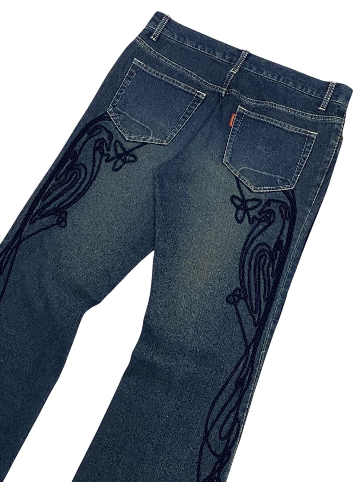 Tornado Mart 💃Tornado Mart Embroidery Tribal Denim Flare Jeans Size 30" / US 8 / IT 44 - 9 Thumbnail