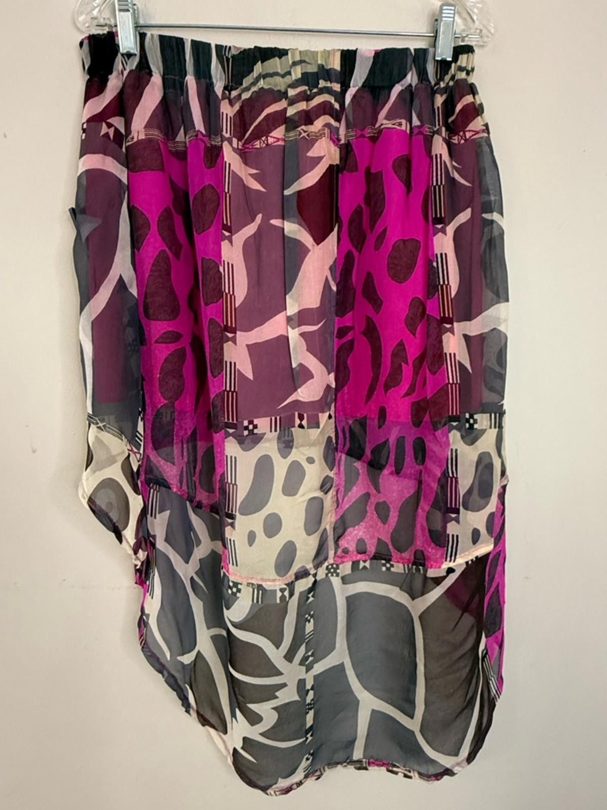 Other Fumblin Free silk leopard skirt dramatic high low hem SZ M Size 32" / US 10 / IT 46 - 1 Thumbnail