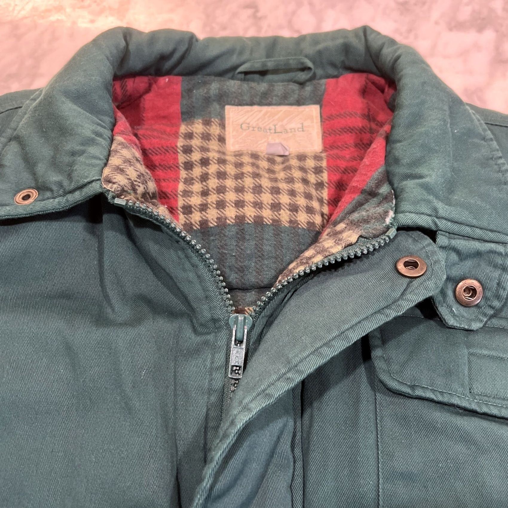 Hunter VINTAGE Greatland Vest L Large Hunter Green Flannel Lined Multi Pockets Zip Mens Size US L / EU 52-54 / 3 - 2 Thumbnail