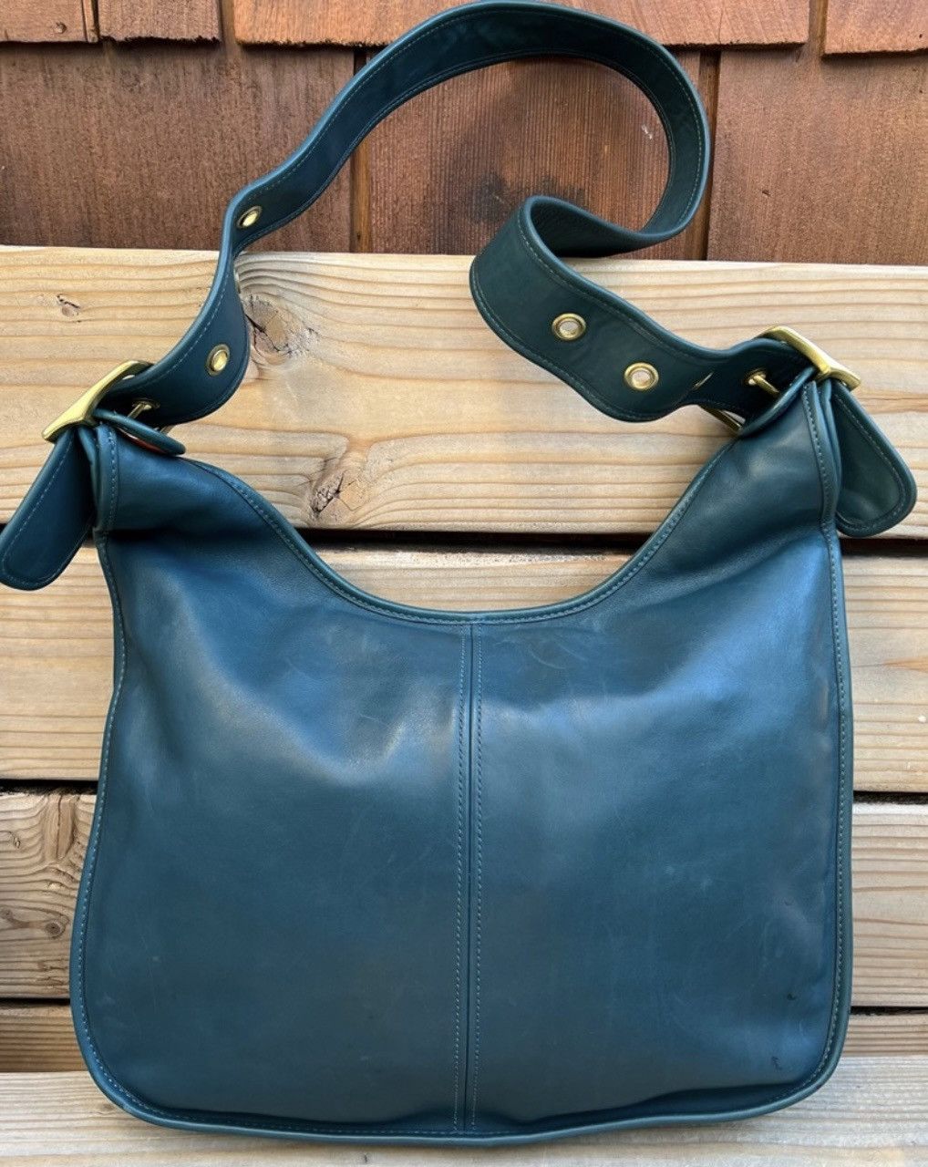 Coach Rare Coach Pony Express Limited Edition Erin Bag, Teal Size ONE SIZE - 6 Thumbnail