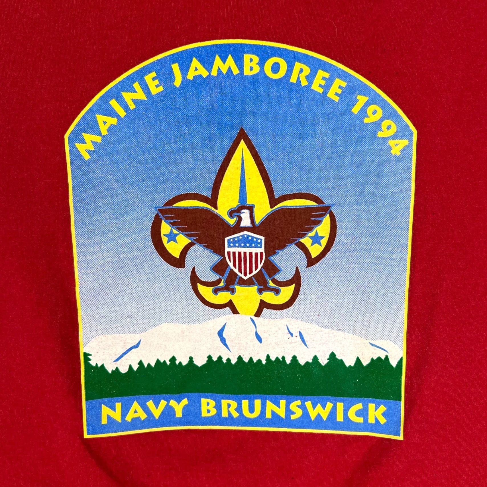 Vintage VINTAGE Boy Scouts of America T-Shirt 2XL Adult Navy Red Maine Jamboree 1994 90s Mens Clothing Size US XXL / EU 58 / 5 - 2 Thumbnail