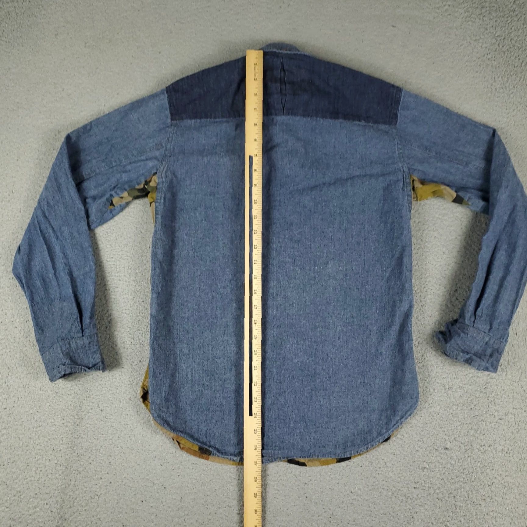 Vintage VINTAGE Staple Men's Button-Up Shirt Long Sleeve Camouflage Cotton Blue Small Casual, Workwear, Formal Size US S / EU 44-46 / 1 - 5 Thumbnail