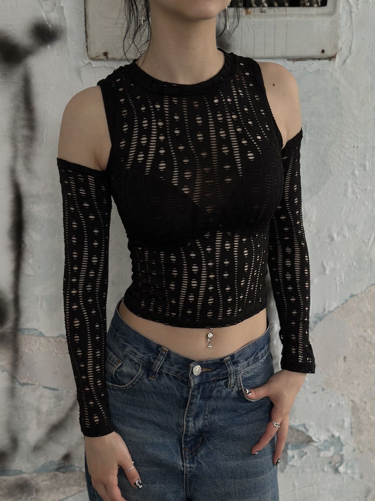 Shein VTG Grunge Women’s Knit Long-sleeve T-shirts Shein Size XS Size XS / US 0-2 / IT 36-38 - 3 Thumbnail