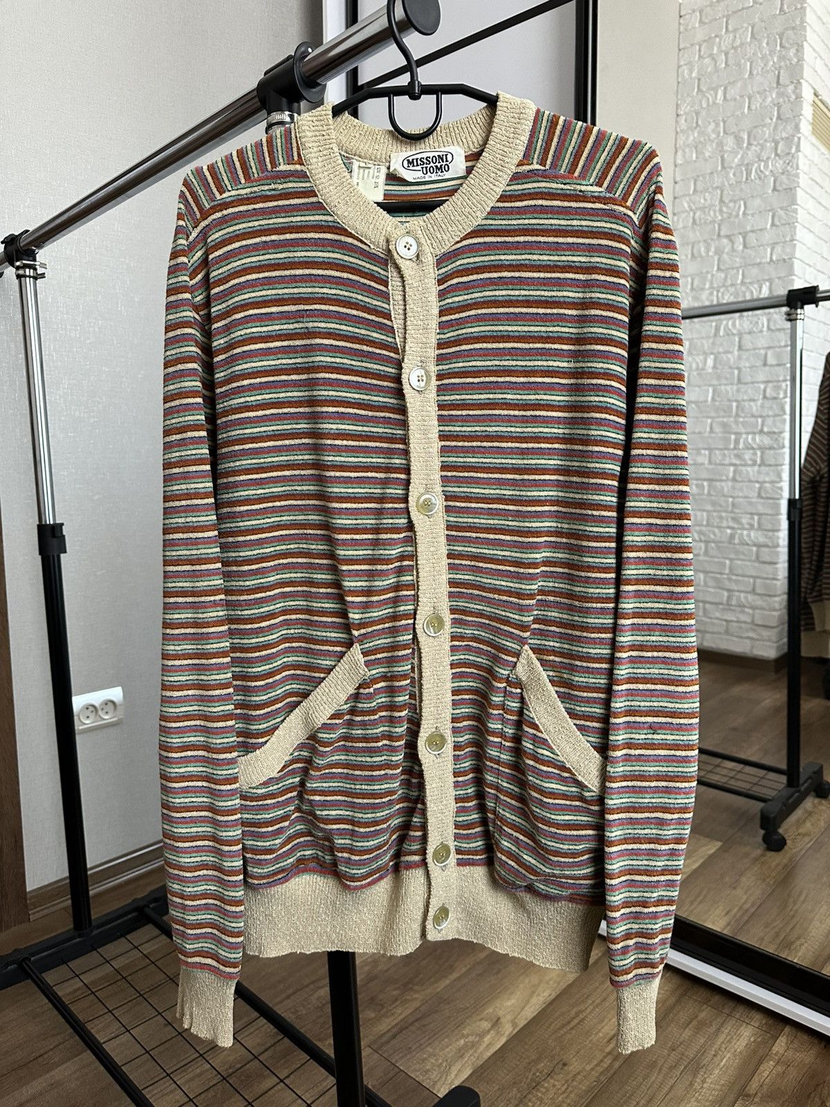 Missoni Uomo Italy Vintage Knit Cardigan Sweater 90s
