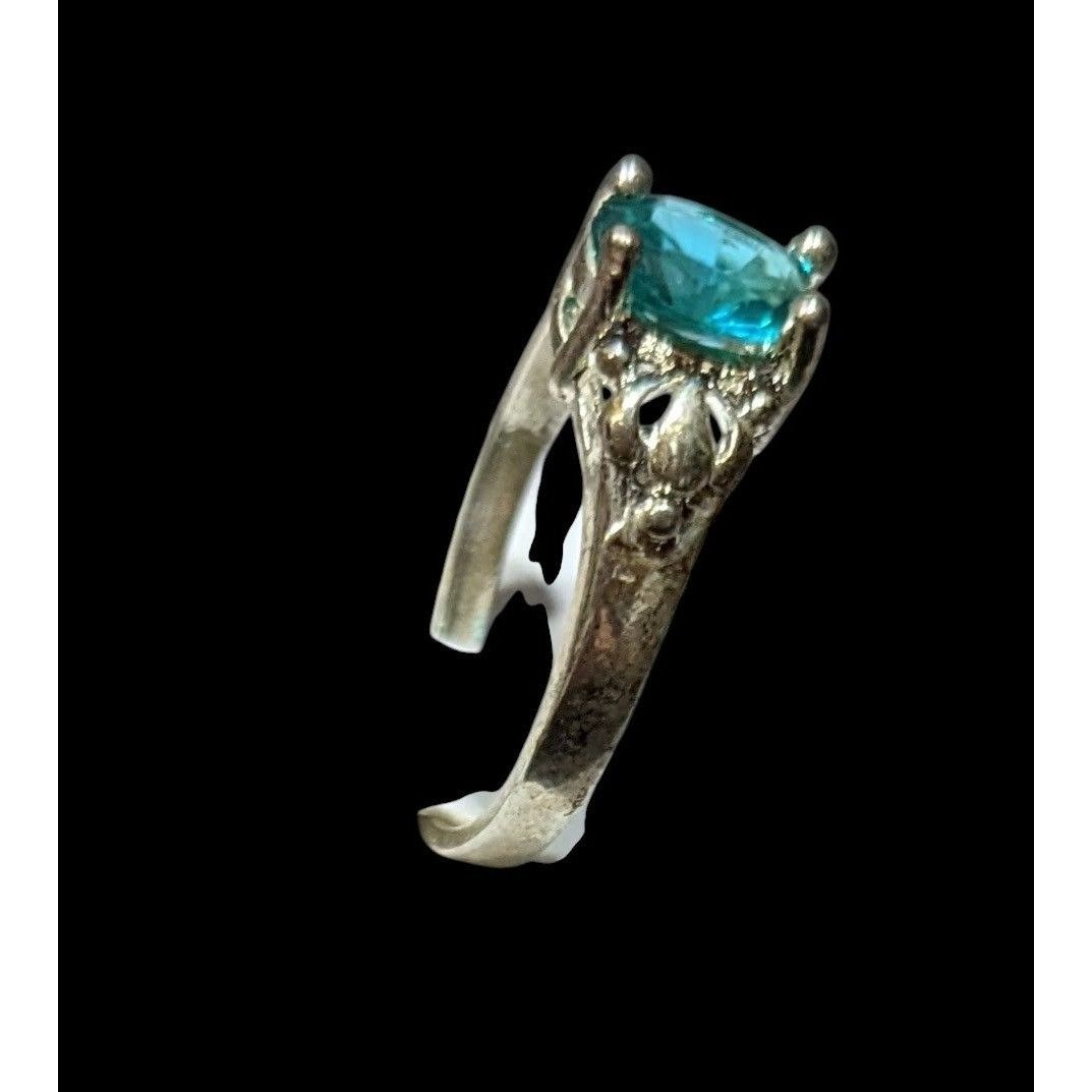 Other Whimsical Sterling Silver Ring With Teal Stone Size 8 Size ONE SIZE - 6 Thumbnail