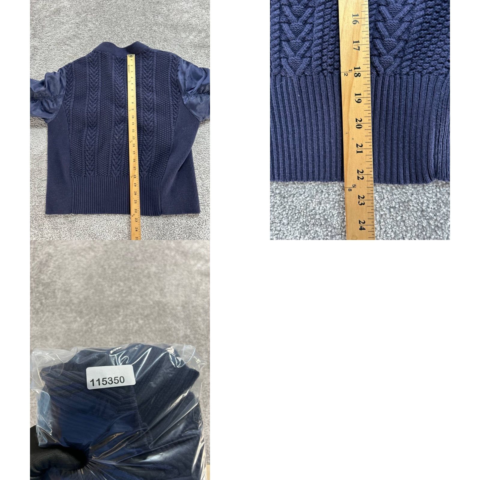 Zara Zara Jacket Womens Medium Blue Ribbed Cable Knit Sweater V Neck Button Front Size M / US 6-8 / IT 42-44 - 8 Thumbnail