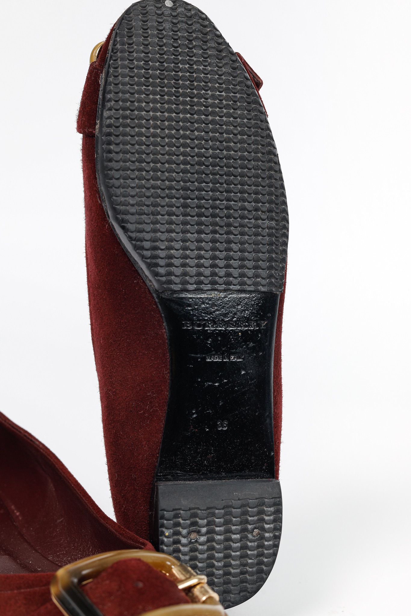 Burberry Burberry Leygreen Suede Trench Buckle Ballerina Flats Size US 5.5 / IT 35.5 - 6 Thumbnail