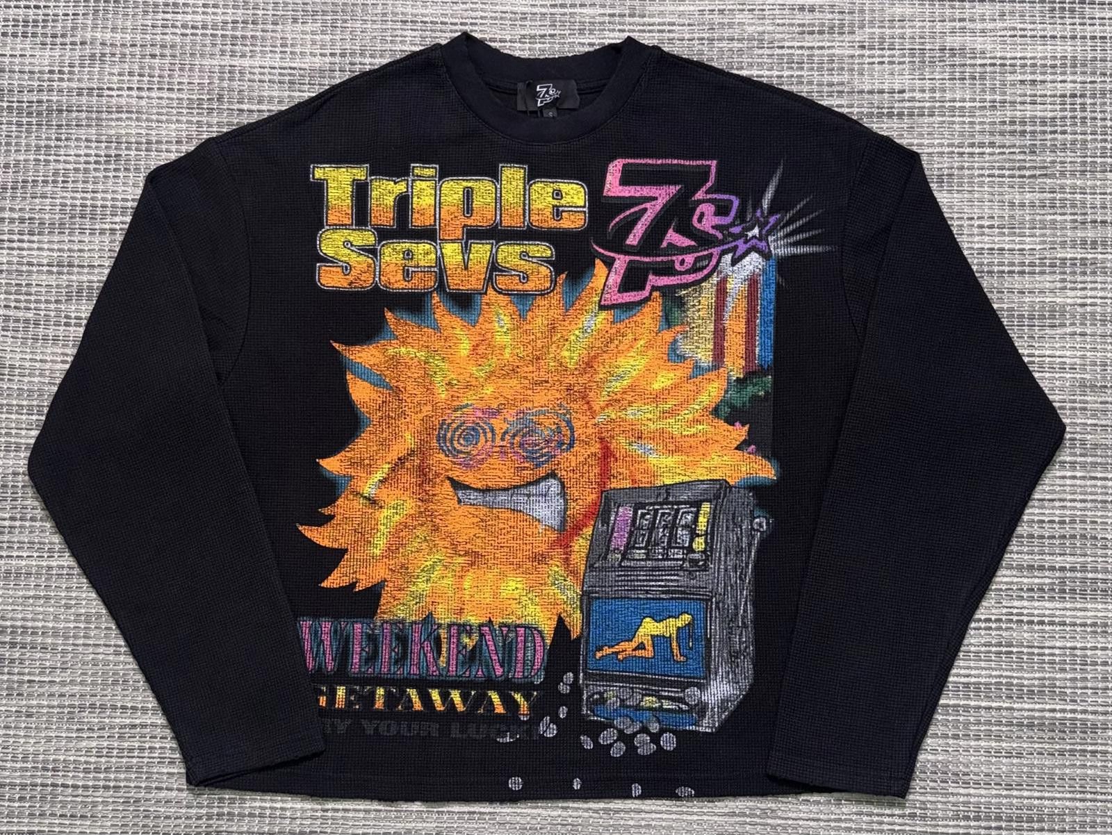 Triple Sevens Black Weekend Getaway Waffle Knit