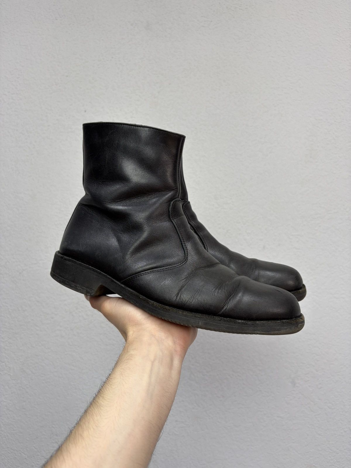 14th Addiction Vintage Rick Owens Style y2k Leather Biker Boots CCP Guidi Size US 9 / EU 42 - 11 Thumbnail