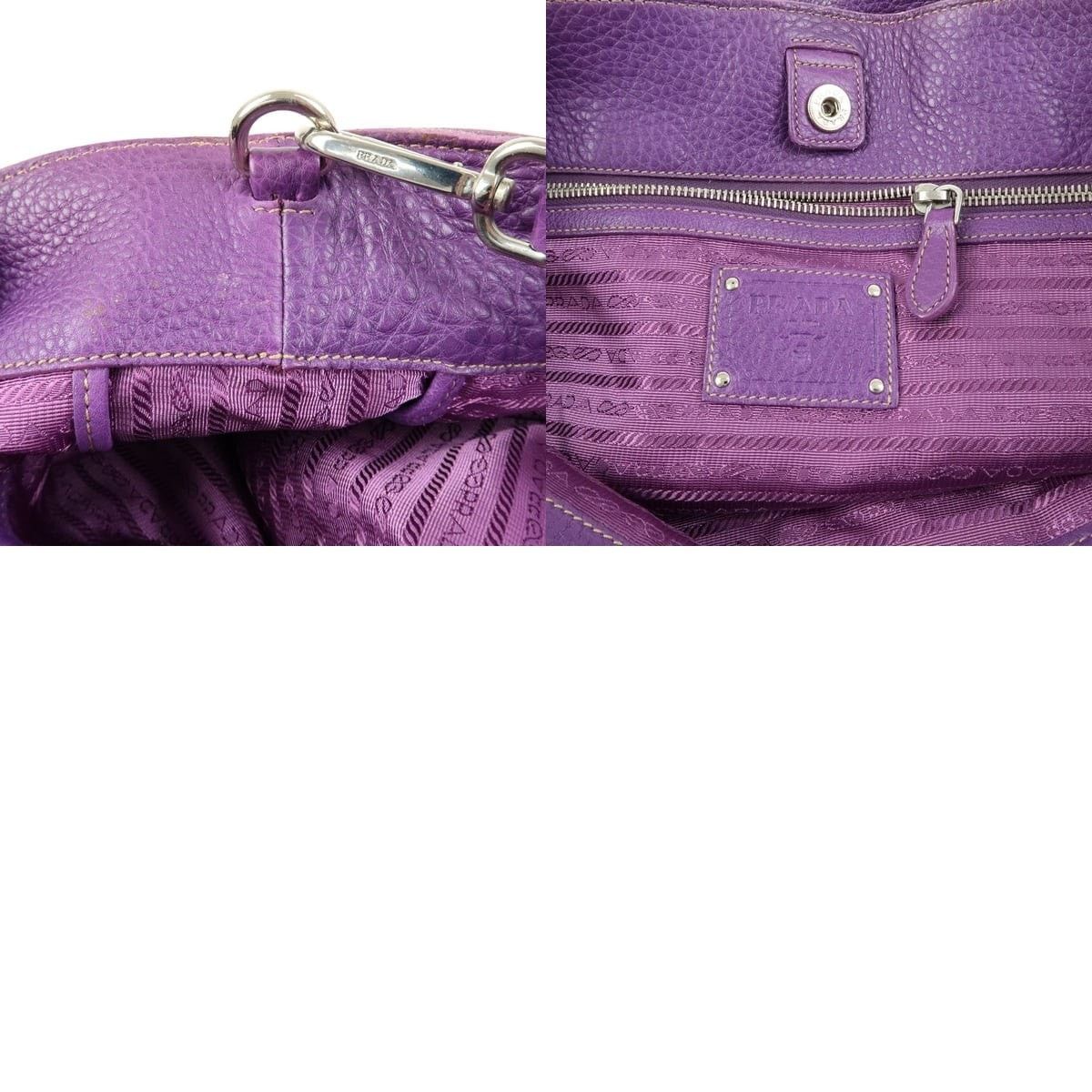 Prada Prada Vitello Daino Tote Purple Size ONE SIZE - 8 Thumbnail