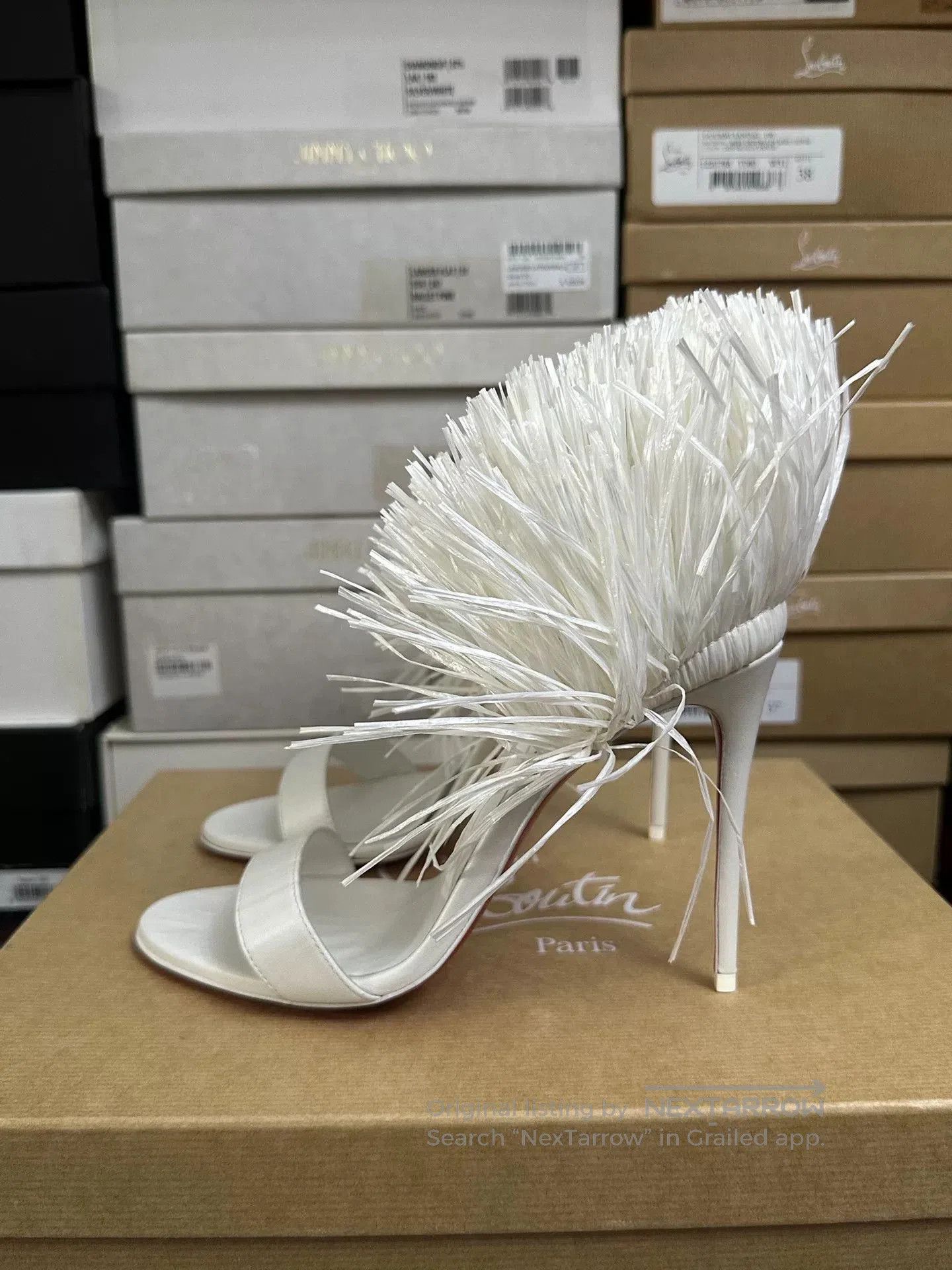 Christian Louboutin Christian Louboutin White Red Sole Heels. Size US 7.5 / IT 37.5 - 4 Thumbnail