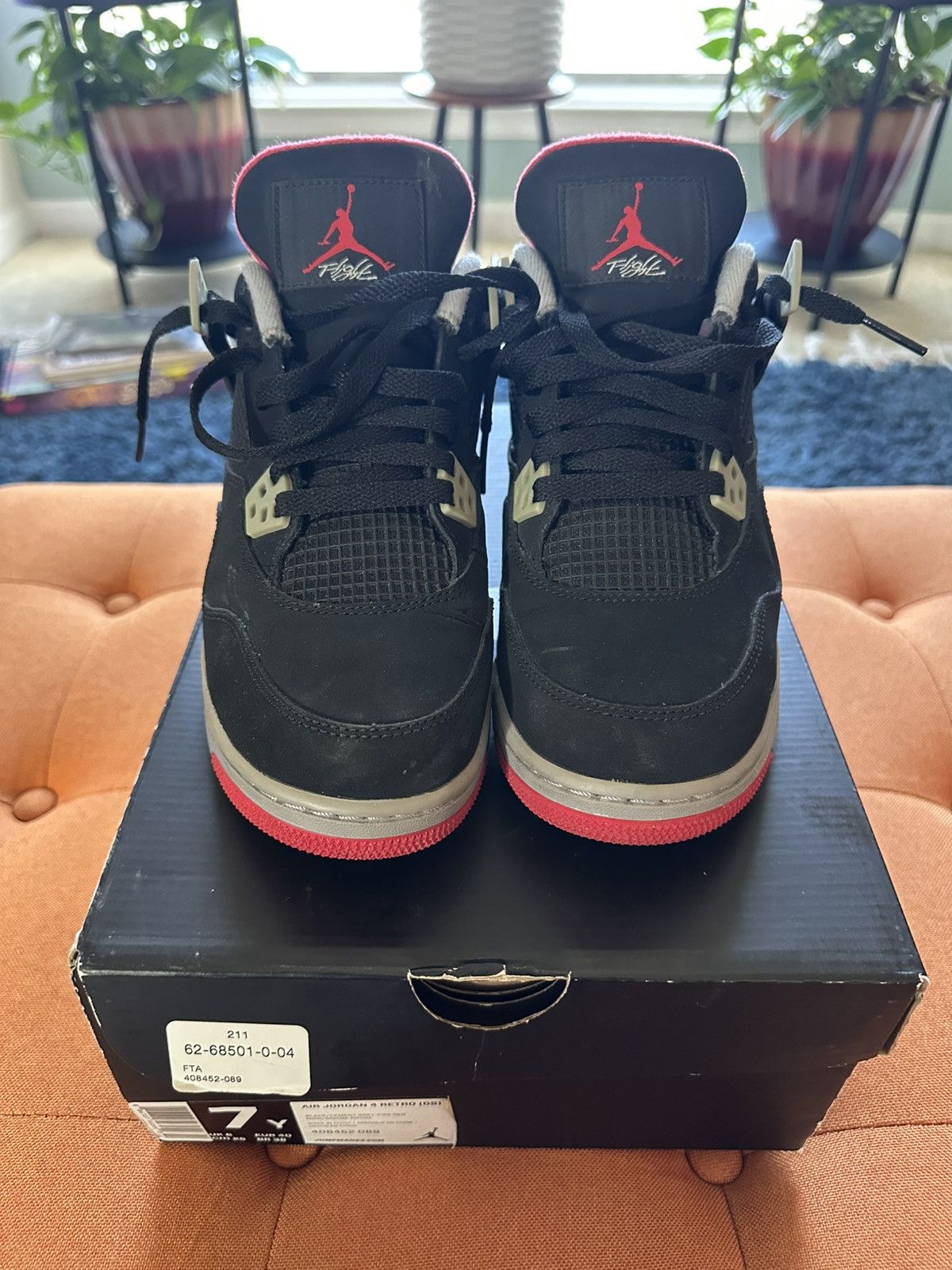 Jordan Brand × Nike × Vintage Jordan 4 Retro Bred 2012 Sz. 7 Size US 7 / EU 40 - 3 Thumbnail
