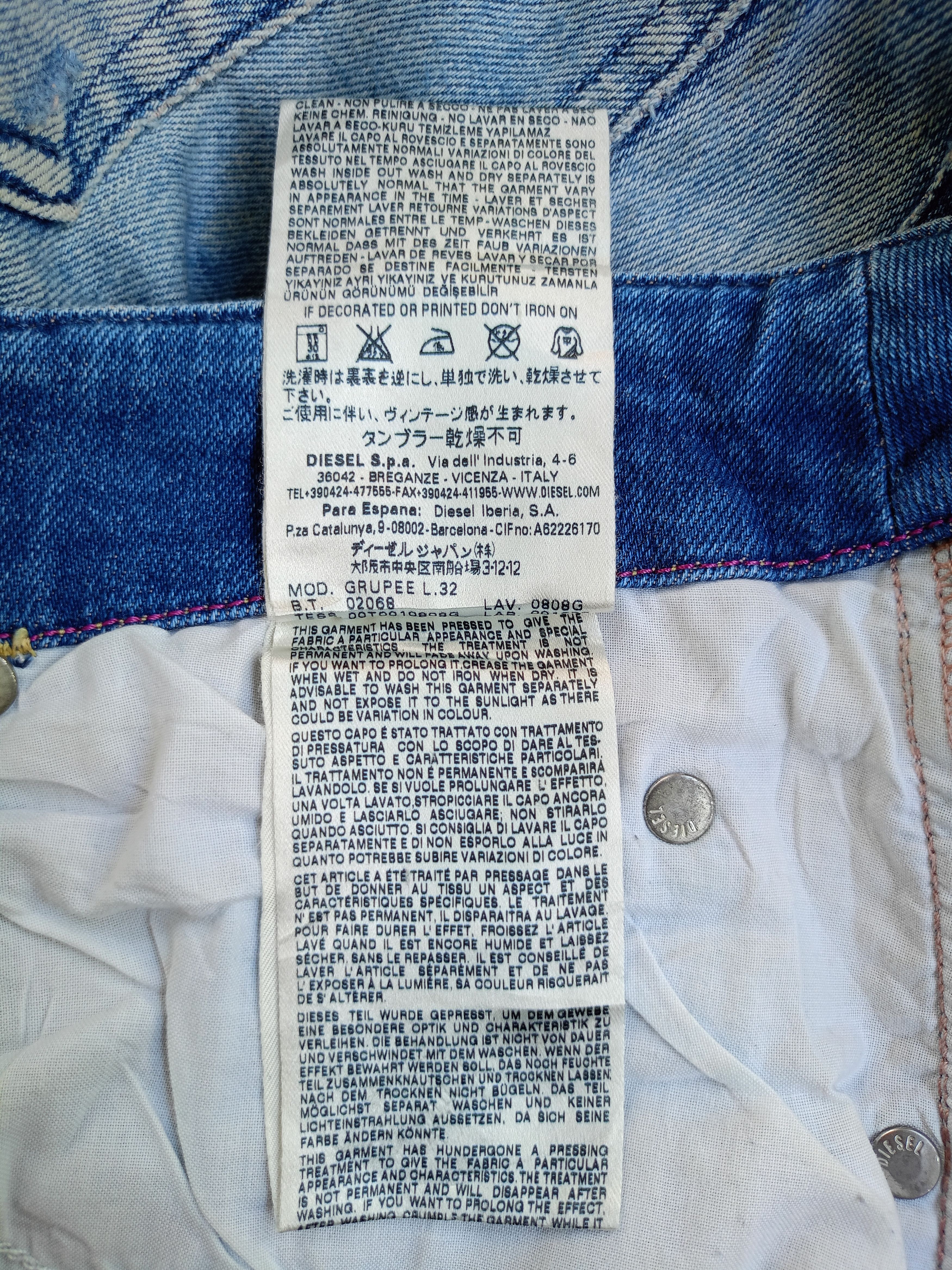 Diesel × Vintage DIESEL Grupee Cropped Super Slim Skinny Streetwear Denim Size 27" / US 4 / IT 40 - 17 Thumbnail