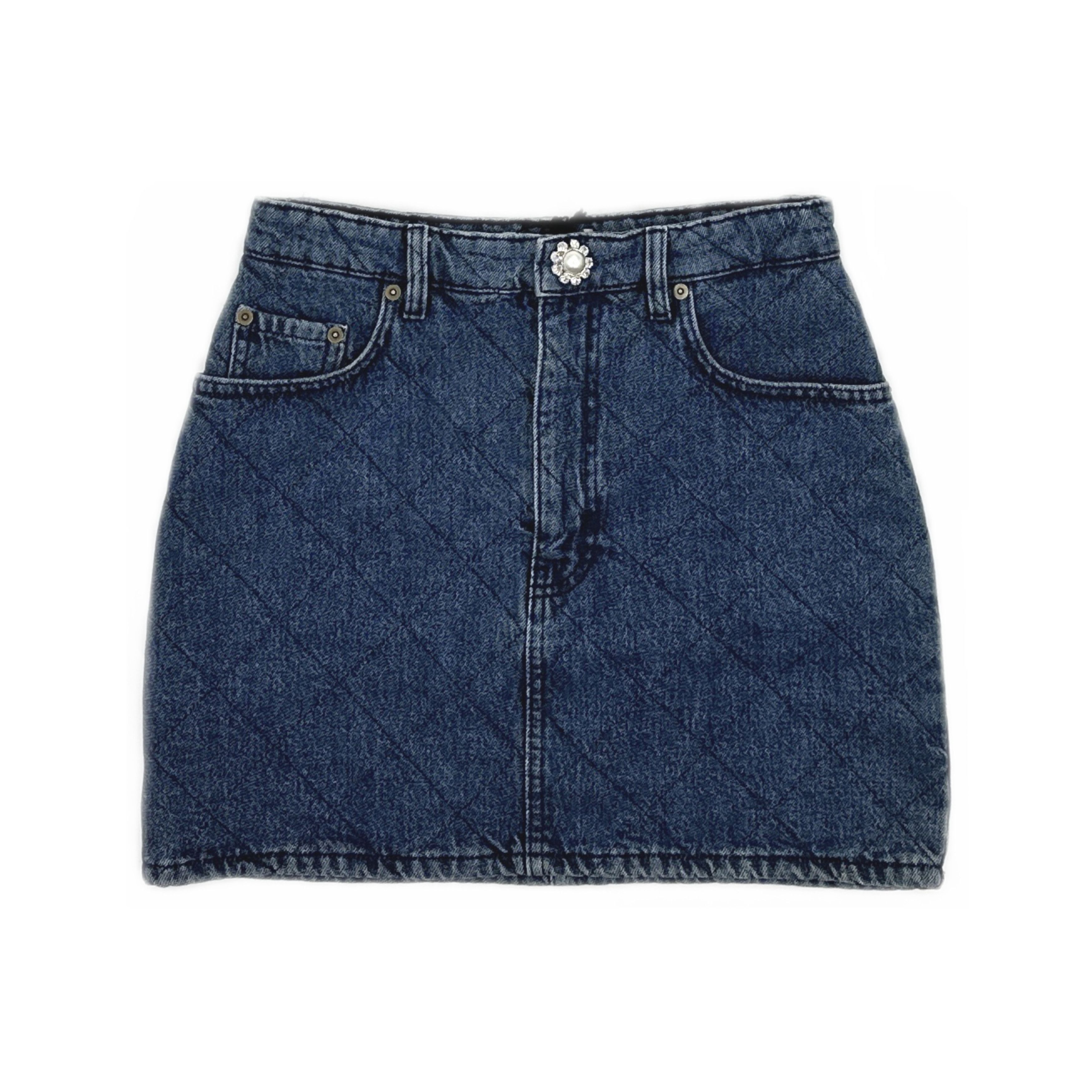 Miu Miu Miu Miu Quilted Denim Mini Skirt Size 40 Size 27" / US 4 / IT 40 - 1 Thumbnail