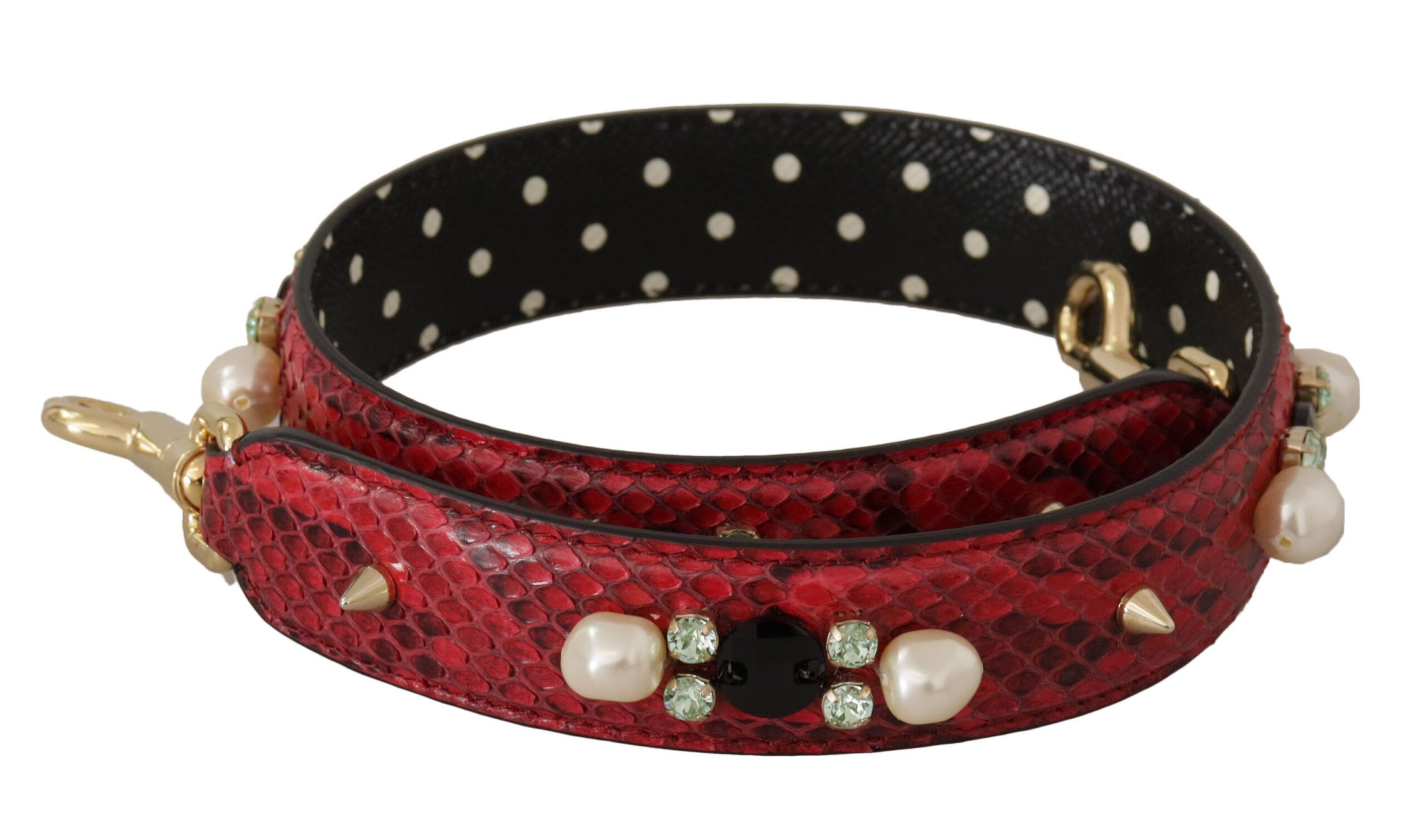 Dolce & Gabbana Elegant Red Python Leather Shoulder Women's Strap Size ONE SIZE - 1 Thumbnail