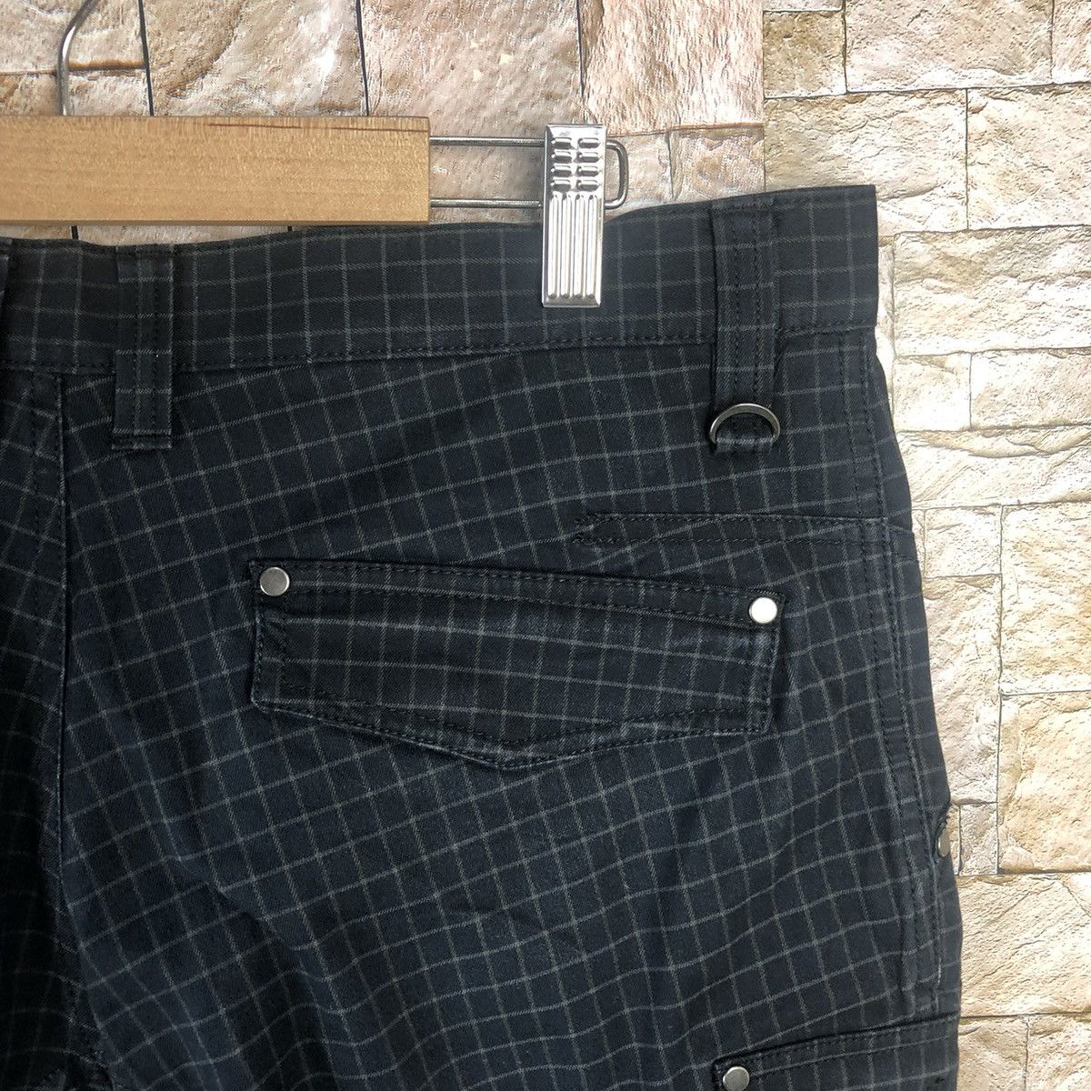 Japanese Brand Ignio Black Checkred Cargo Multipocket Pants #A113 Size US 34 / EU 50 - 16 Thumbnail