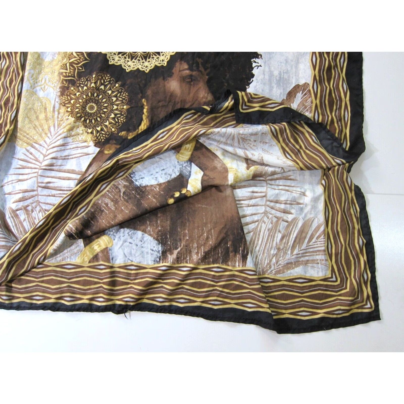 Vintage VINTAGE Winlar Black Gold Woman Tunic Muumuu Long Maxi Kaftan Dress One Size Size ONE SIZE - 5 Thumbnail