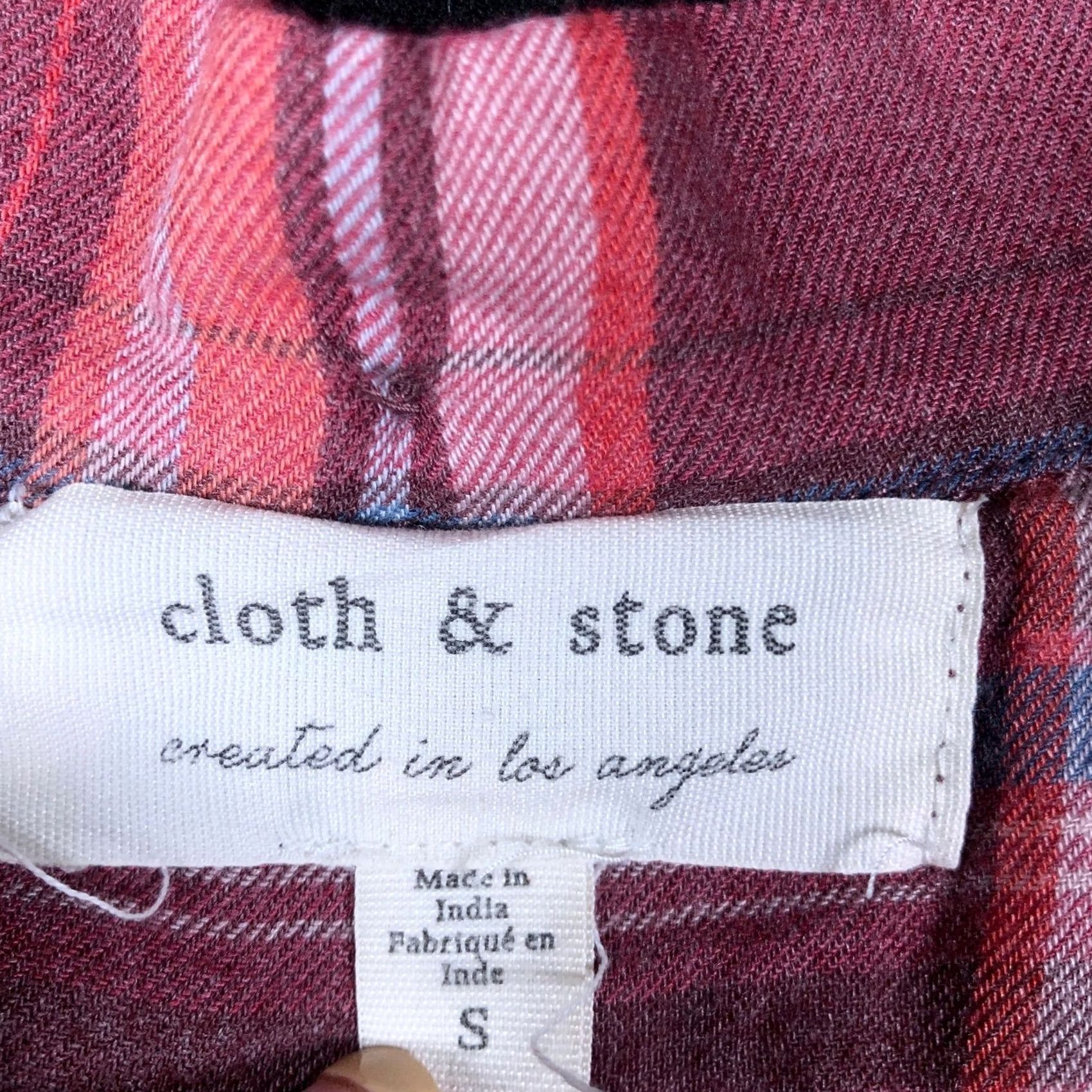 CLOT Cloth & Stone Womens Shirt Multicolor Plaid Short Sleeve Button Down V Neck S Mens Girls Boys Size S / US 4 / IT 40 - 6 Thumbnail