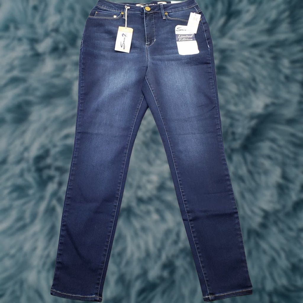 Vintage Seven7 Legging Jeans Women 12 Blue Denim Cotton Ultra High Rise Slim Fit Jegging Womens Size 12 Blue 29" Inseam 40.25" Outseam NWT Jeans Size 34" / US 12 / IT 48 - 1 Thumbnail