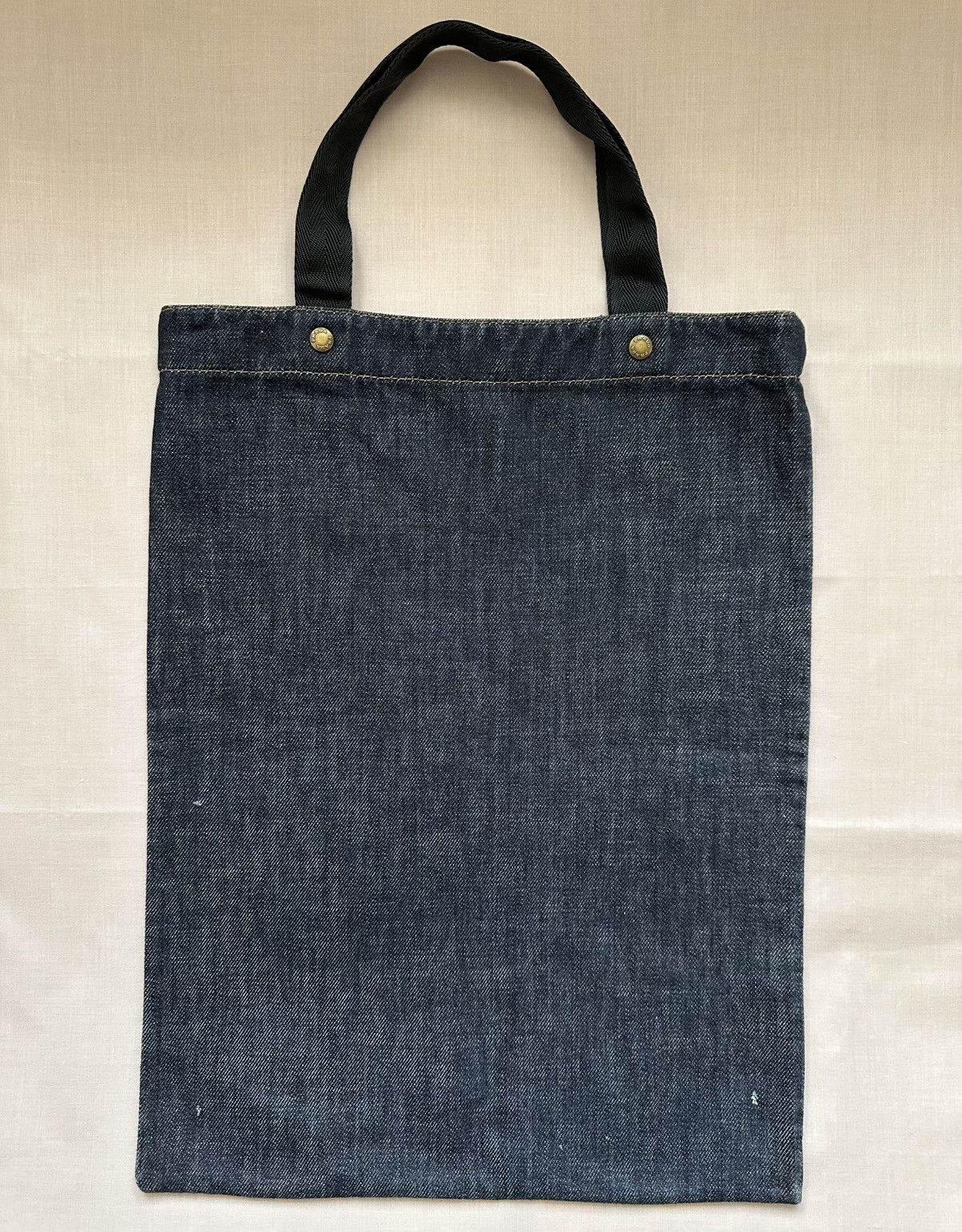 Prada Prada red tab 00s denim shopper tote bag Size ONE SIZE - 4 Thumbnail