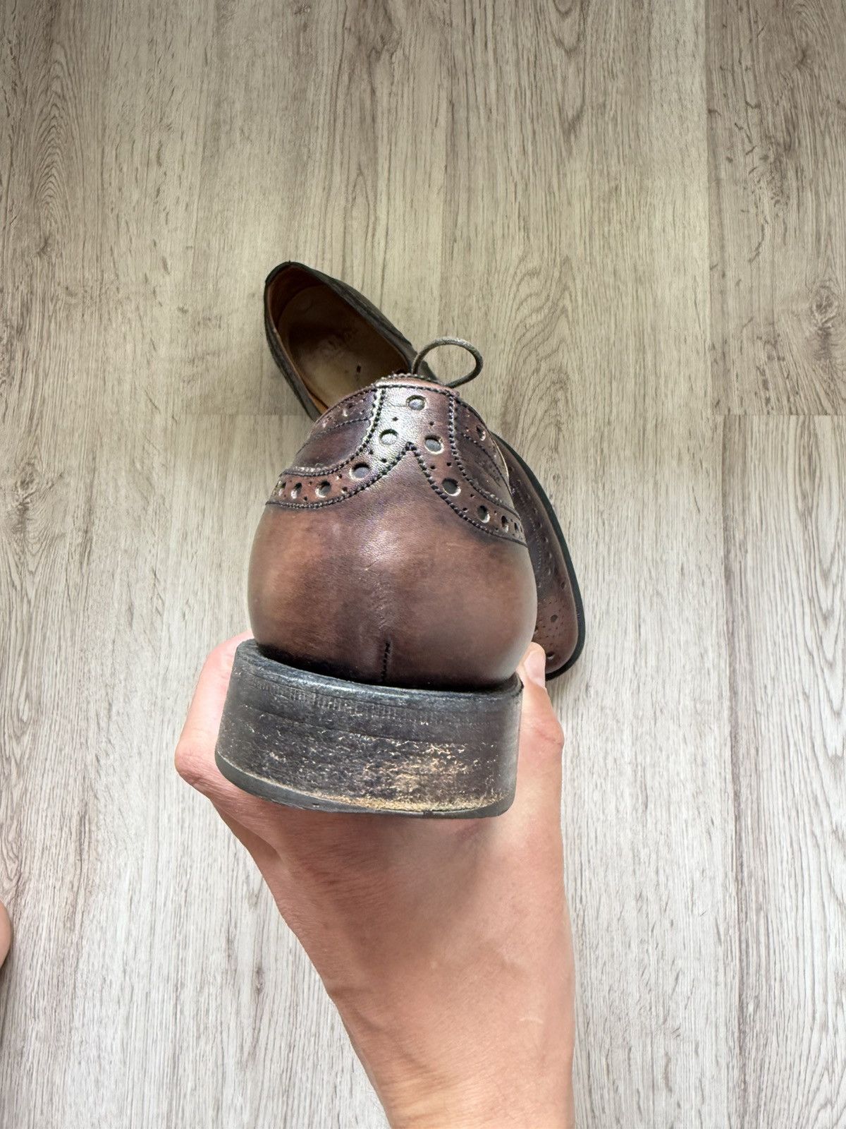 Bally Bally Mens Leather Brogues Goodyear Welted Brown Patina Size US 10 / EU 43 - 9 Thumbnail
