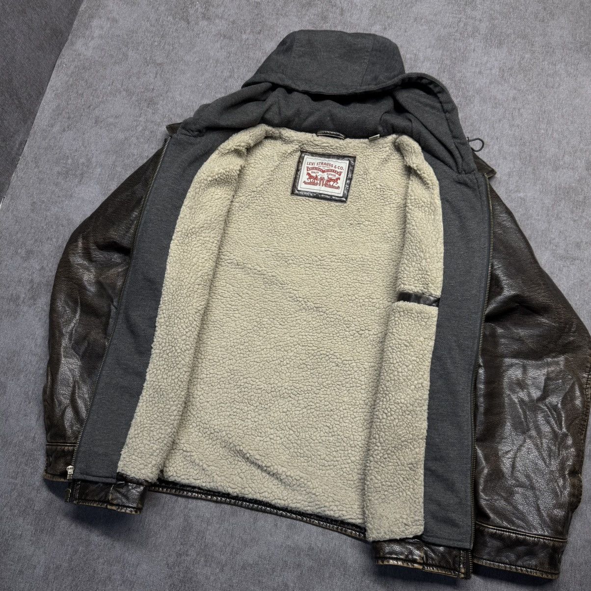 Levi's × Vintage Vintage Levi’s Distressed Faux Leather Hooded Jacket Size US M / EU 48-50 / 2 - 2 Thumbnail
