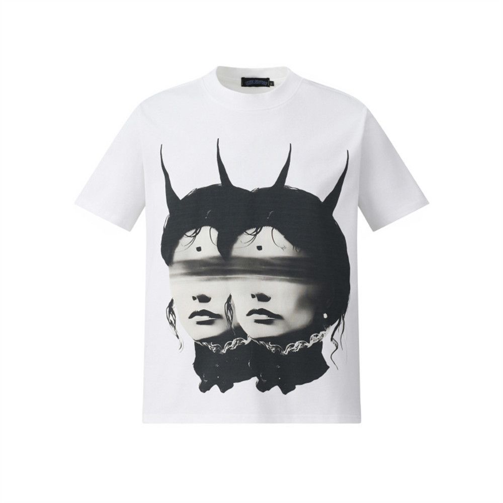 Japanese Brand Men's Casual Loose-Fit T-Shirt with Face Print Size US M / EU 48-50 / 2 - 1 Thumbnail