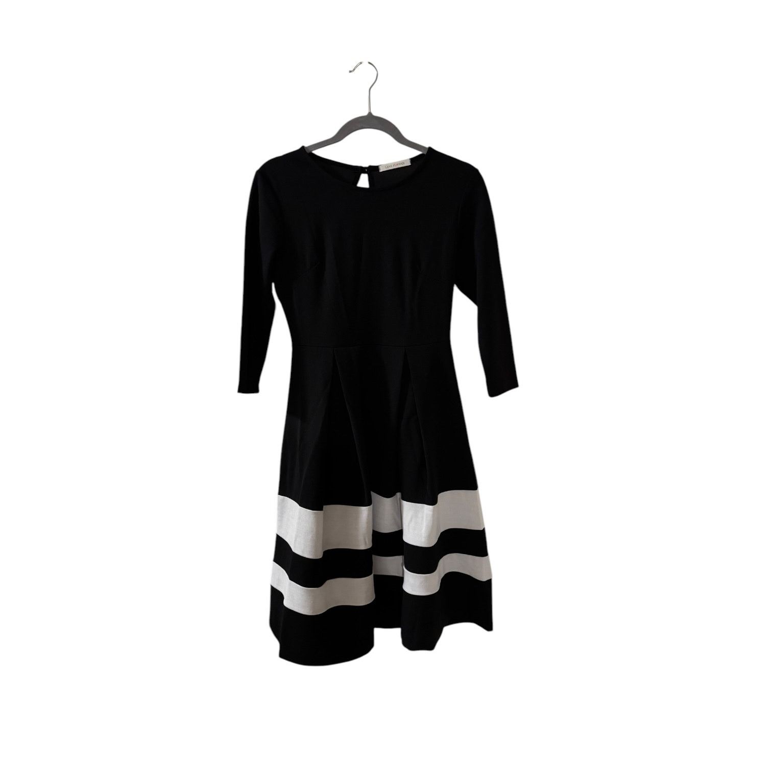Other Lake Flower A-Line Dress Black and White Tea Length Small Size S / US 4 / IT 40 - 1 Thumbnail