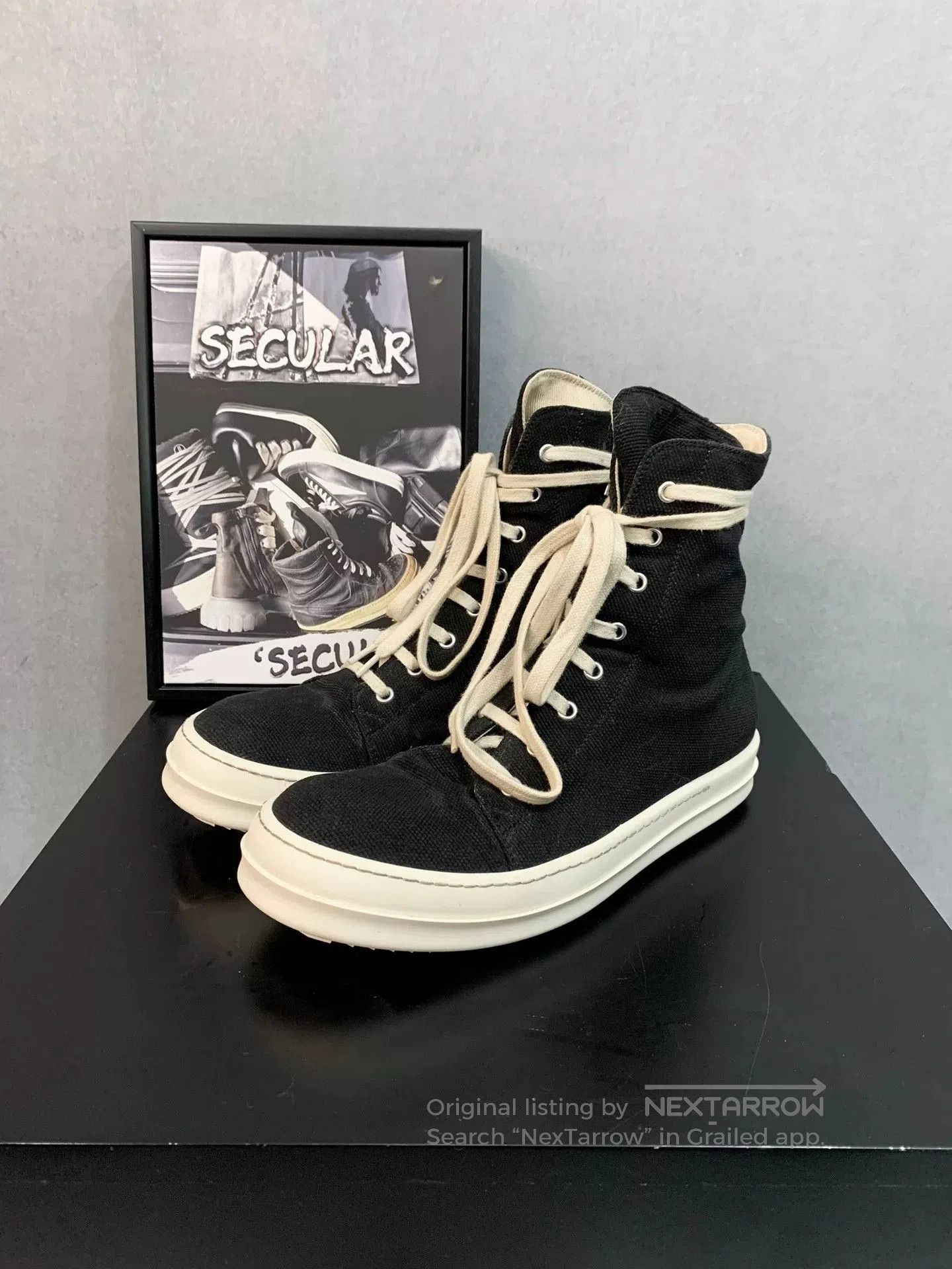 Converse rick owens black high. Size US 10.5 / EU 43-44 - 4 Thumbnail