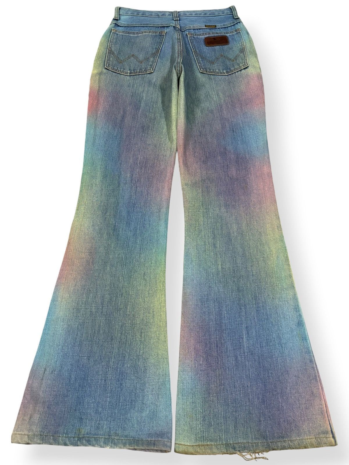 Wrangler Vintage Y2K Wrangler Rainbow Tie Dye Flare Bell Bottom Jeans Size 26" / US 2 / IT 38 - 2 Thumbnail