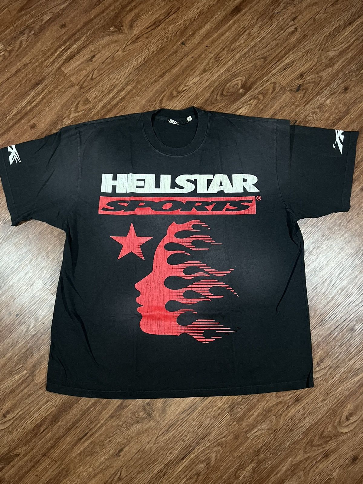 image of Hellstar Family T-Shirt X in Black/Red, Men's (Size 2XL)