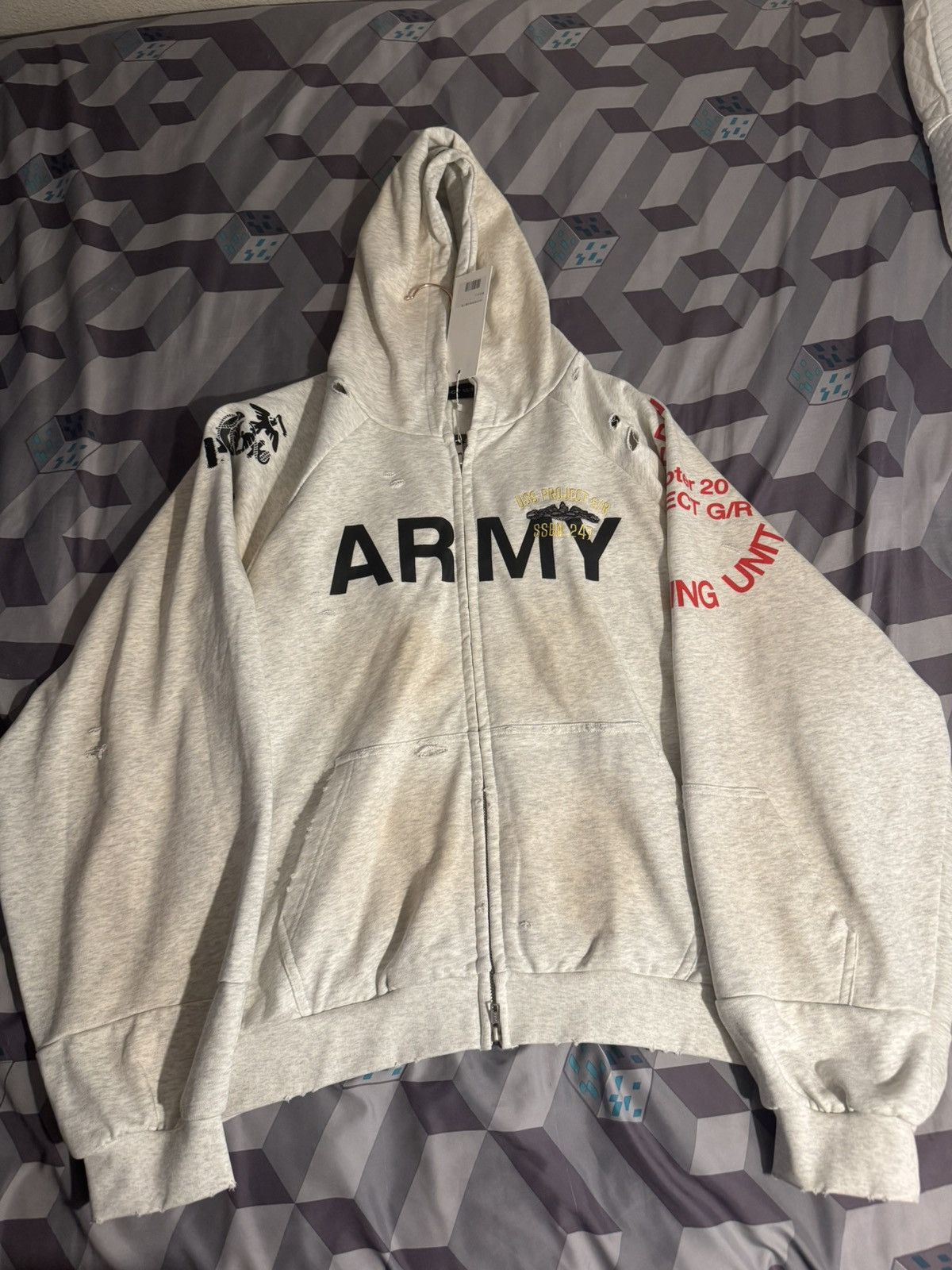 PROJECT G/R Project GR Army zip hoodie | Grailed